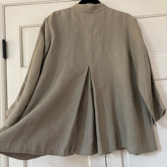NEW Eileen Fisher Basket Weave Swing Jacket Open Front Size Large Pumice Oatmeal - Picture 10 of 10